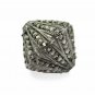 Pave Diamond 12mm Beads 925 Silver Diamond Shape Beads Necklace Making Beads.