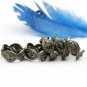 Black Plated Diamond Beads Findings 925 Silver Spacer Wheel Shaped Diamond Beads