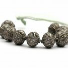 Pave Diamond Roundells Spacer Beads 925 Silver Diamond Beads For Necklace Making