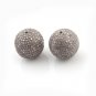 Pave Diamond 10mm Beads 925 Silver Diamond Findings Beads Ball.
