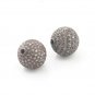 Pave Diamond 10mm Beads 925 Silver Diamond Findings Beads Ball.