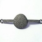 Pave Diamond Rosecut Connector 925 Silver Connector Handmade Diamond Bracelet N8