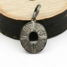 Pave Diamond Oval Pendant 925 Silver Diamond Charm Pendant Valentines Present.