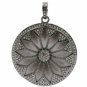 Circle Pendant Pave Diamond 925 Silver Diamond Circle Design Pendant Gift.