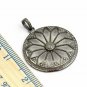 Circle Pendant Pave Diamond 925 Silver Diamond Circle Design Pendant Gift.
