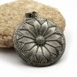 Circle Pendant Pave Diamond 925 Silver Diamond Circle Design Pendant Gift.