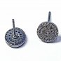 Pave Diamond Round Tops Earring 925 Silver Diamond Stud Earring Valentines Gift.