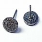 Pave Diamond Round Tops Earring 925 Silver Diamond Stud Earring Valentines Gift.