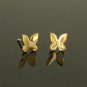 14k Solid Gold Butterfly Earrings Gold Body Piercing Insect Nose Ear Jewelry.