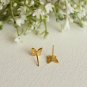 14k Solid Gold Butterfly Earrings Gold Body Piercing Insect Nose Ear Jewelry.