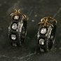 925 Sterling Silver Rose Cut Diamond Hoop Earring Handmade Victorian Style Gift.