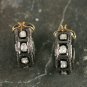 925 Sterling Silver Rose Cut Diamond Hoop Earring Handmade Victorian Style Gift.