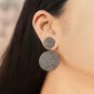 925 Sterling Silver Pave Diamond Round Dangle Earring Diamond Wedding Earring.