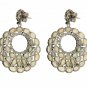 Opal Gemstone Diamond Dangle Earring 925 Silver Pave Diamond Hoop Earring Gift.