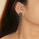 Pave Diamond Long Earring 925 Silver Rondelle Earring Fashion Jewelry Gift. Pave Diamond Long Earring 925 Silver Rondelle Earring Fashion Jewelry Gift.