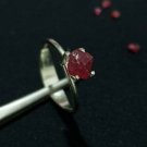 Burma Spinel Raw Garnet Ring 925 Silver Solitaire Ring Unisex Pyramid Gemstone.