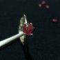 Burma Spinel Raw Garnet Ring 925 Silver Solitaire Ring Unisex Pyramid Gemstone.