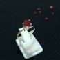Burma Spinel Raw Garnet Ring 925 Silver Solitaire Ring Unisex Pyramid Gemstone.