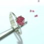 Burma Spinel Raw Garnet Ring 925 Silver Solitaire Ring Unisex Pyramid Gemstone.