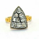 Polki Diamond Triangle Ring 925 Silver Diamond Wedding Anniversary Gift Ring. Polki Diamond Triangle Ring 925 Silver Diamond Wedding Anniversary Gift Ring.