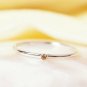 Dainty Mandarin Spessartite Ring 14k Gold Stacking Tiny Garnet Ring Genuine Ring