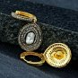 Pave Diamond Hoop Earrings Victorian Style Drop Earring 925 Silver Valentines.
