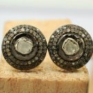 Pave Diamond Stud Earring 925 Silver Polki Diamond Valentines Earrings Jewelry.