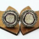 Pave Diamond Stud Earring 925 Silver Polki Diamond Earring Tops Valentines Gift. Pave Diamond Stud Earring 925 Silver Polki Diamond Earring Tops Valentines Gift.