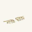 14k Solid Gold Diamond Ear Climber Diamond Pave Ear Climber Valentines Day Sale.