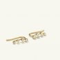 14k Solid Gold Diamond Ear Climber Diamond Pave Ear Climber Valentines Day Sale.