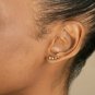 14k Solid Gold Diamond Ear Climber Diamond Pave Ear Climber Valentines Day Sale.