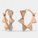 Hoop Diamond Earrings Huggies Earrings Dangle Charm Earrings 14k Solid Gold Gift Hoop Diamond Earrings Huggies Earrings Dangle Charm Earrings 14k Solid Gold Gift