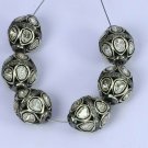 Pave Diamond Oval Rosecut Ball Beads 925 Silver Polki Beads Jewelry Findings.