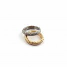 Pave Diamond Round Lock 925 Silver Lock Charm Necklace Enhancer Findings Gift.