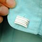 14k Solid Gold Men Cufflinks Geometric Matte&Glossy Rectangular Cufflinks Gift.