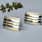 14k Solid Gold Men Cufflinks Geometric Matte&Glossy Rectangular Cufflinks Gift.