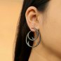 Designer Hoop Earring Pave Diamond 14k Gold&925 Silver Fashion Diamond Earring.