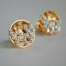 Circular Concave Diamond Stud 14k Gold Round Diamond Stud Earring 3D Moon Gift. Circular Concave Diamond Stud 14k Gold Round Diamond Stud Earring 3D Moon Gift.