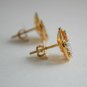Circular Concave Diamond Stud 14k Gold Round Diamond Stud Earring 3D Moon Gift.