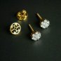 Diamond Stud Earring 14k Gold Natural Diamond Bridal Earring Flower Diamond Stud
