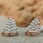 Solid 14k Gold Stud Earrings Designer Diamond Earring Wedding Anniversary Gift.