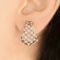 Solid 14k Gold Stud Earrings Designer Diamond Earring Wedding Anniversary Gift.