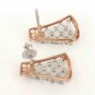 Solid 14k Gold Stud Earrings Designer Diamond Earring Wedding Anniversary Gift.