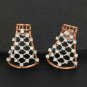 Solid 14k Gold Stud Earrings Designer Diamond Earring Wedding Anniversary Gift.