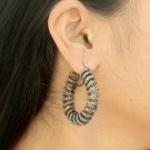 Pave Diamond Wrap Hoop Earring 14k Gold&925 Silver Diamond Hoop Earring Gift.