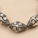 Pave Diamond Oval Beads 925 Silver Diamond Polki Beads Rondelle Beads Findings.