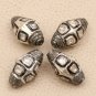 Pave Diamond Oval Beads 925 Silver Diamond Polki Beads Rondelle Beads Findings.