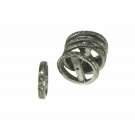 Rondelle Spacer Pave Diamond Beads 925 Silver Jewelry Findings Necklace Supplies