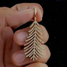 14k Solid Gold Diamond Feather Pendant Gold Wing Pendant Engagement Jewelry Gift