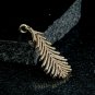 14k Solid Gold Diamond Feather Pendant Gold Wing Pendant Engagement Jewelry Gift